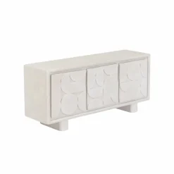 Buffet<Made in Meubles Buffet 3 portes en bois effet béton blanc Danaé