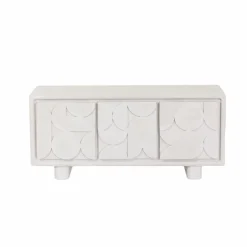 Buffet<Made in Meubles Buffet 3 portes en bois effet béton blanc Danaé