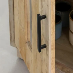 Buffet<Made in Meubles Buffet 2 portes en bois recyclé et marbre Damian