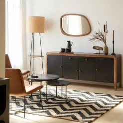 Buffet<Made in Meubles Buffet arrondi en bois de manguier Romy