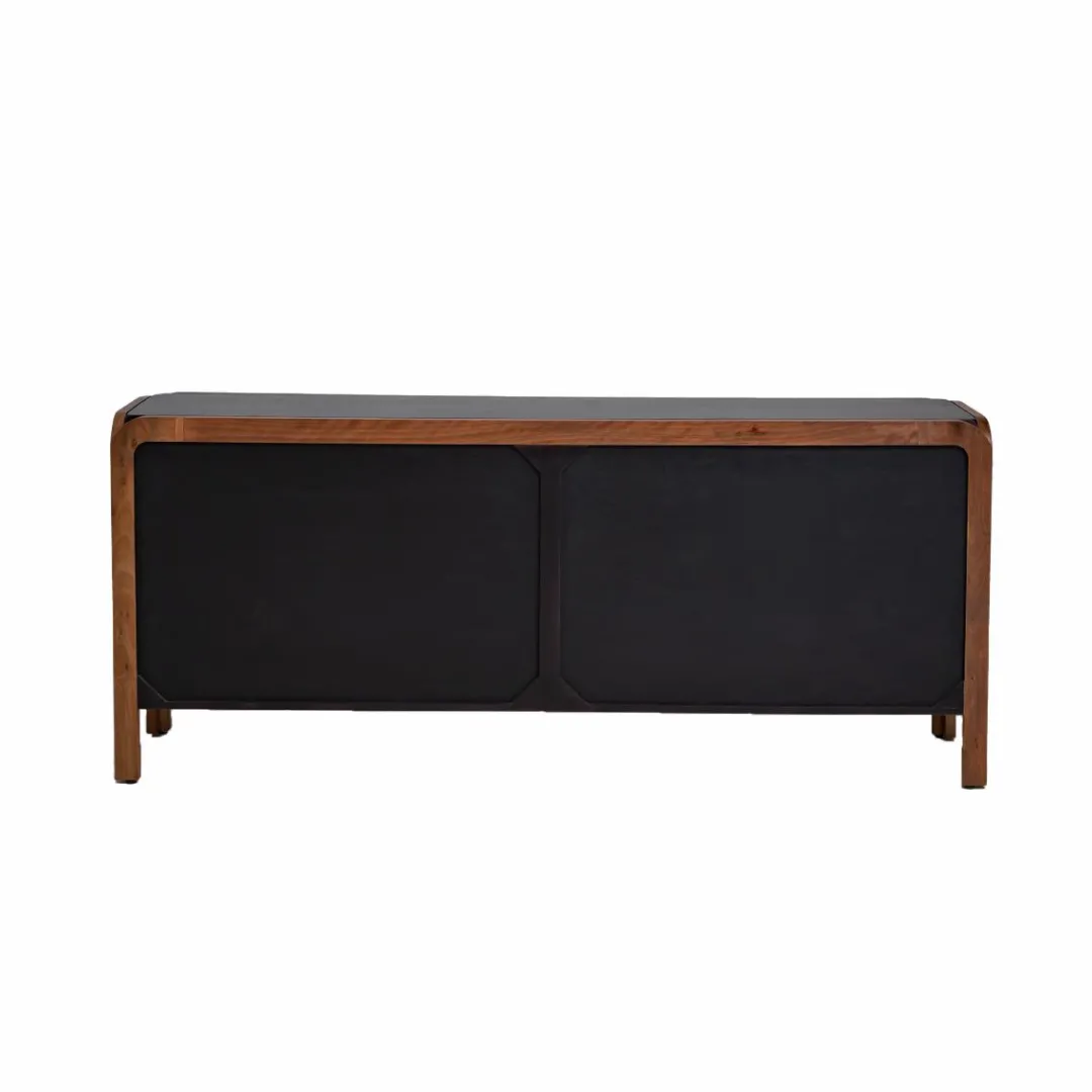 Buffet<Made in Meubles Buffet arrondi en bois de manguier Romy