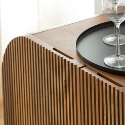 Buffet<Made in Meubles Buffet arrondi en bois de manguier Lise