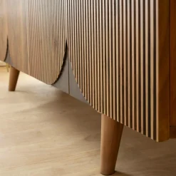 Buffet<Made in Meubles Buffet arrondi en bois de manguier Lise