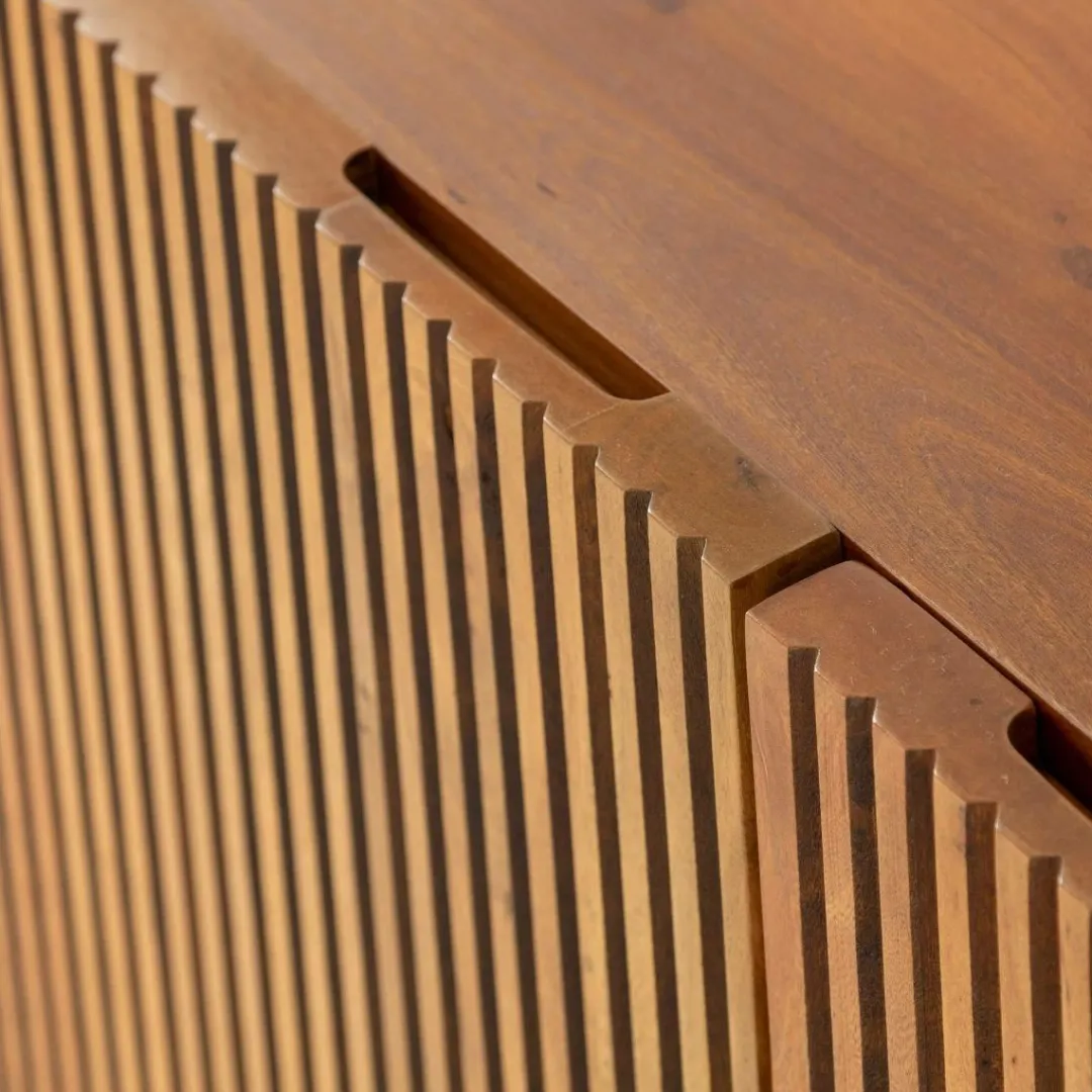 Buffet<Made in Meubles Buffet arrondi en bois de manguier Lise