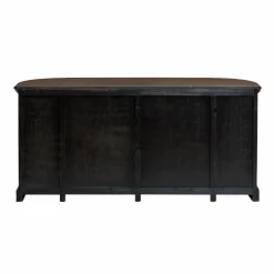 Buffet<Made in Meubles Buffet arrondi en vieux pin et pierre bleue Garance