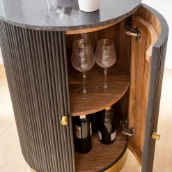 Buffet|Meuble Bar<Made in Meubles Buffet bar en bois de manguier et marbre Isaac