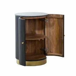 Buffet|Meuble Bar<Made in Meubles Buffet bar en bois de manguier et marbre Isaac