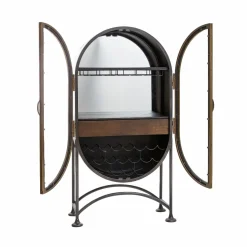 Meuble Bar|Vitrine<Made in Meubles Buffet bar en métal noir et doré Janelle