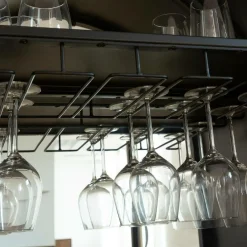 Meuble Bar|Vitrine<Made in Meubles Buffet bar en métal noir et doré Janelle