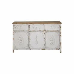 Buffet<Made in Meubles Buffet blanc en pin massif brossé Bastille