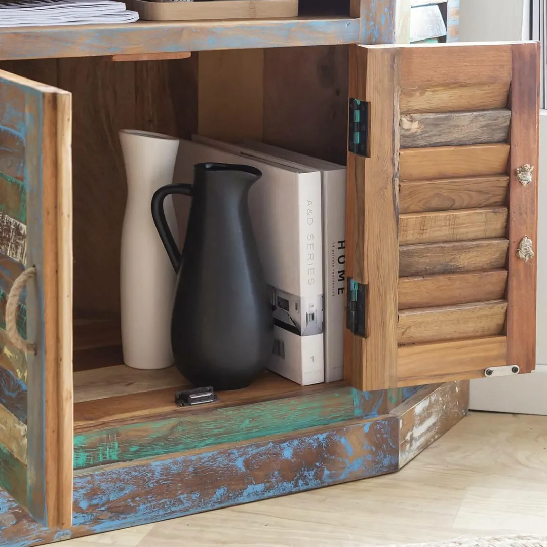 Buffet<Made in Meubles Buffet d'angle en bois coloré Ethnik