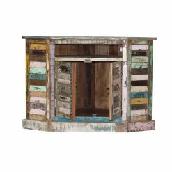 Buffet<Made in Meubles Buffet d'angle en bois coloré Ethnik