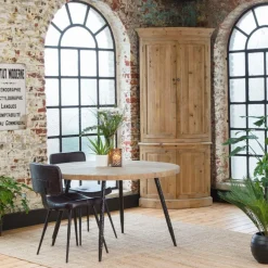 Buffet<Made in Meubles Buffet d'angle haut en bois recyclé Garance