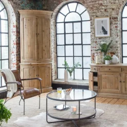 Buffet<Made in Meubles Buffet d'angle haut en bois recyclé Garance