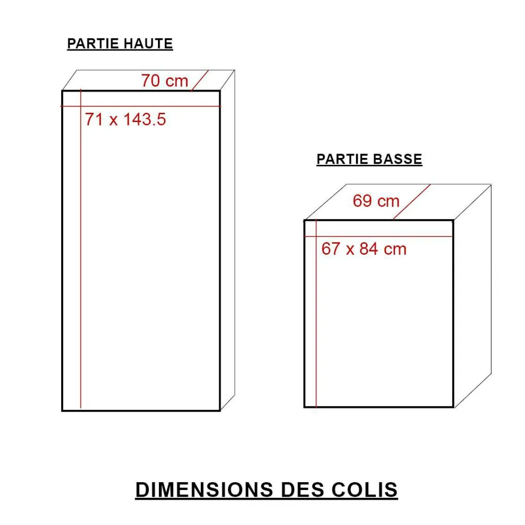 Buffet<Made in Meubles Buffet d'angle haut en bois recyclé Garance