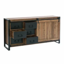 Buffet<Made in Meubles Buffet en bois d'acacia avec porte coulissante Havana