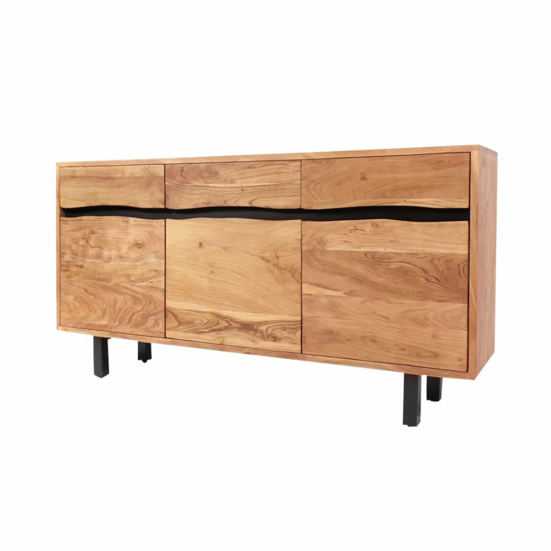 Buffet<Made in Meubles Buffet en bois d'acacia et métal Mahé