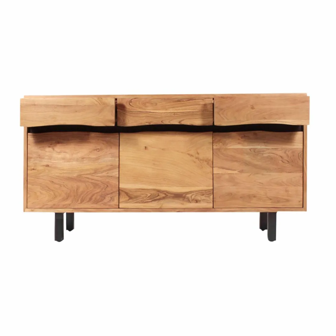 Buffet<Made in Meubles Buffet en bois d'acacia et métal Mahé