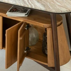 Buffet<Made in Meubles Buffet en bois d'acacia et marbre Simon