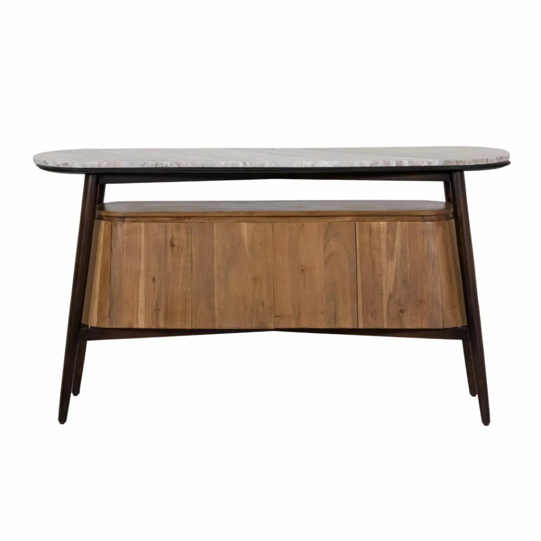 Buffet<Made in Meubles Buffet en bois d'acacia et marbre Simon