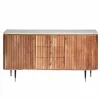 Buffet<Made in Meubles Buffet en bois d'acacia et marbre blanc Judith
