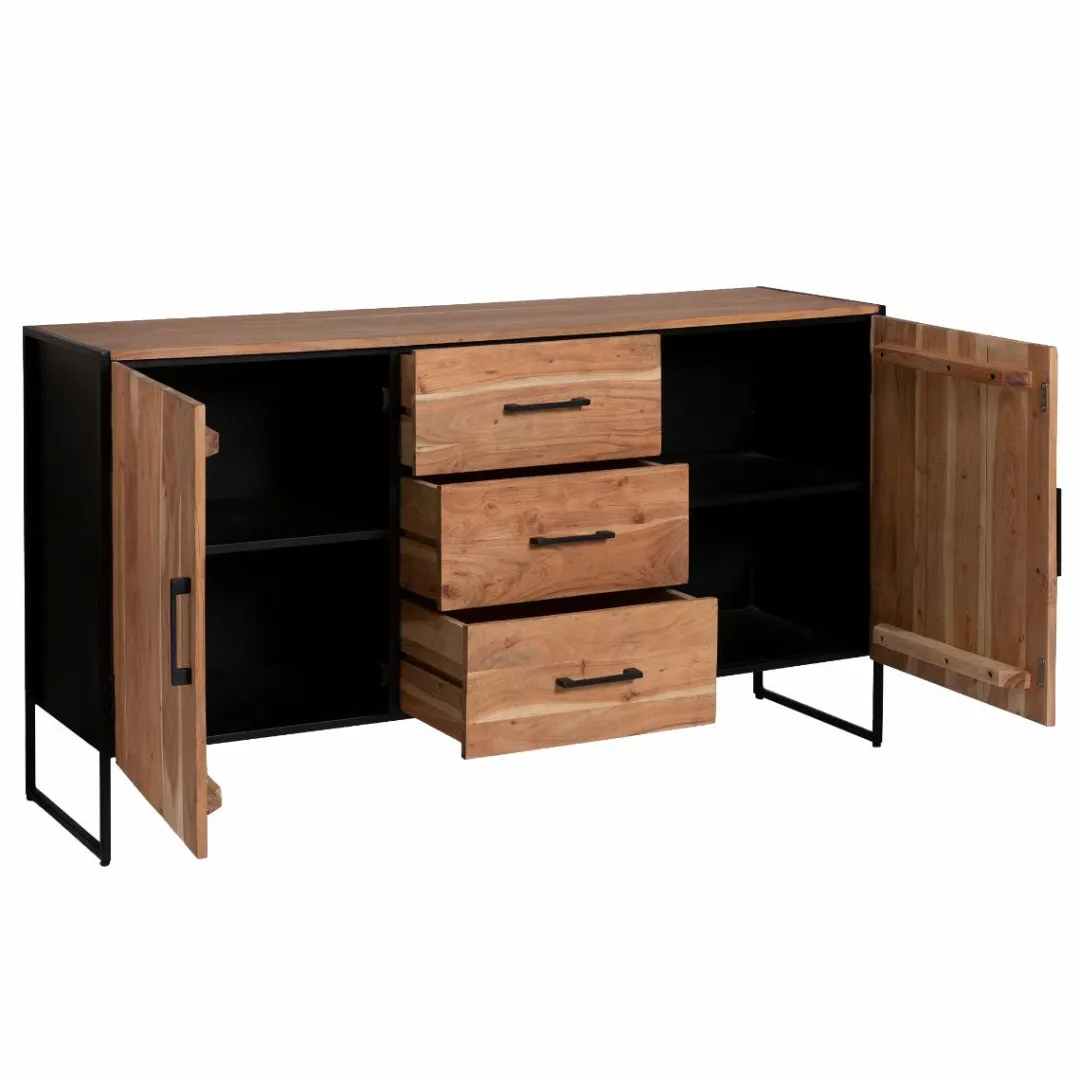 Buffet<Made in Meubles Buffet en bois d'acacia et métal Bosco