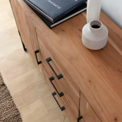 Buffet<Made in Meubles Buffet en bois d'acacia et métal Bosco