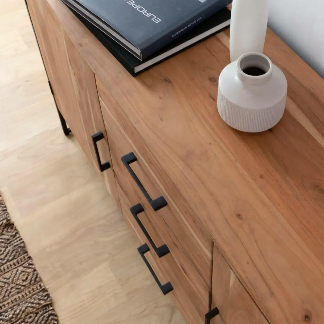 Buffet<Made in Meubles Buffet en bois d'acacia et métal Bosco