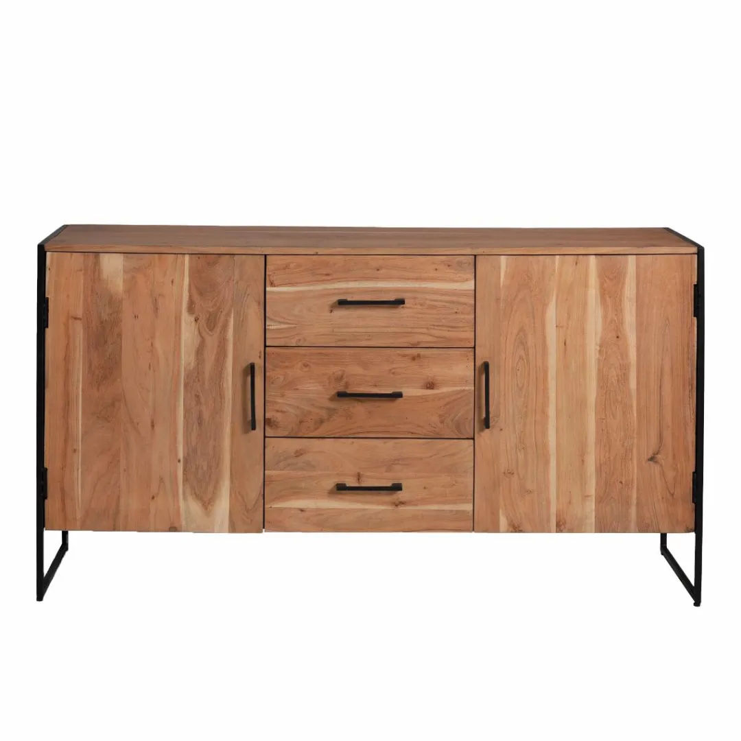 Buffet<Made in Meubles Buffet en bois d'acacia et métal Bosco