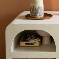 Buffet<Made in Meubles Buffet en bois d'acacia et bois effet béton Dalva