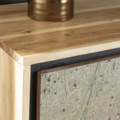 Buffet<Made in Meubles Buffet en bois d'acacia et pierre Côme