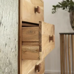 Buffet<Made in Meubles Buffet en bois d'acacia et pierre Côme