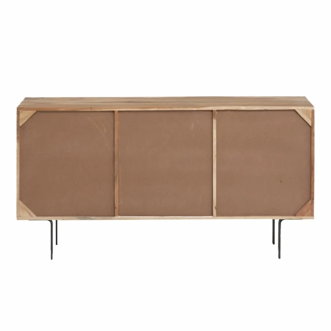 Buffet<Made in Meubles Buffet en bois d'acacia et pierre Côme