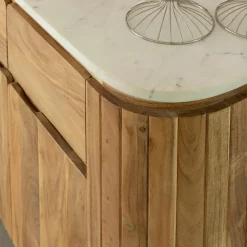 Buffet<Made in Meubles Buffet en bois d'acacia et en marbre blanc Rick