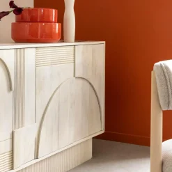 Buffet<Made in Meubles Buffet en bois de manguier blanchi Miliam