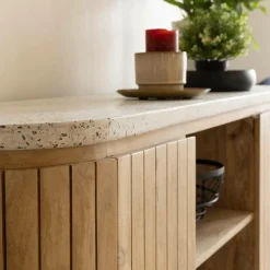 Buffet|Meuble Sous Vasque<Made in Meubles Buffet en bois de manguier et terrazzo Lou