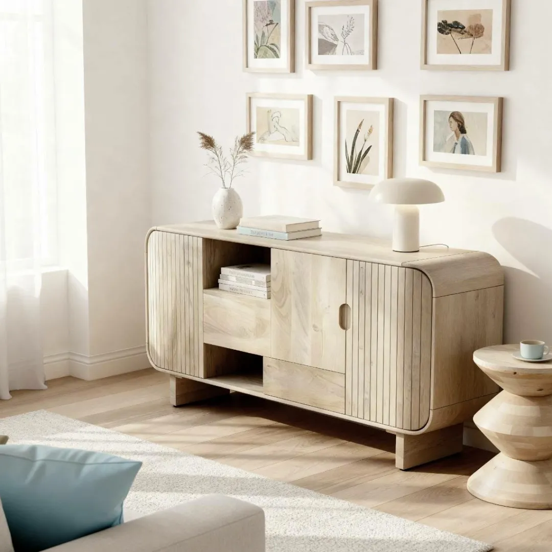 Buffet<Made in Meubles Buffet en bois de manguier clair Yoni