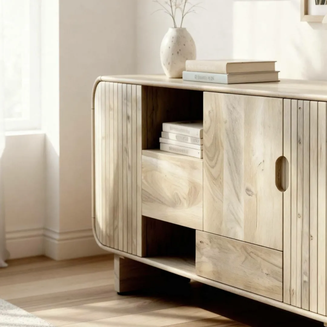 Buffet<Made in Meubles Buffet en bois de manguier clair Yoni