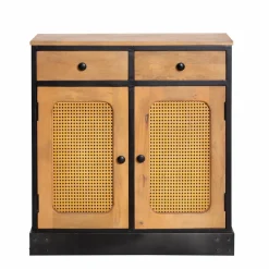 Buffet<Made in Meubles Buffet en bois de manguier et cannage Ezra