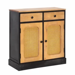 Buffet<Made in Meubles Buffet en bois de manguier et cannage Ezra