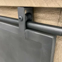 Buffet<Made in Meubles Buffet en bois de manguier brossé et métal gris foncé Helsinki