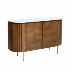 Buffet<Made in Meubles Buffet en bois de manguier et marbre Sienne