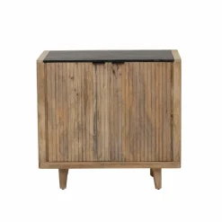 Buffet<Made in Meubles Buffet en bois de manguier et marbre noir Riley