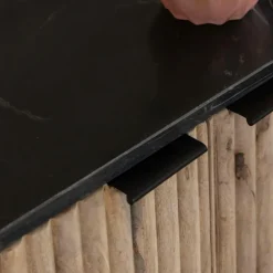 Buffet<Made in Meubles Buffet en bois de manguier et marbre noir Riley