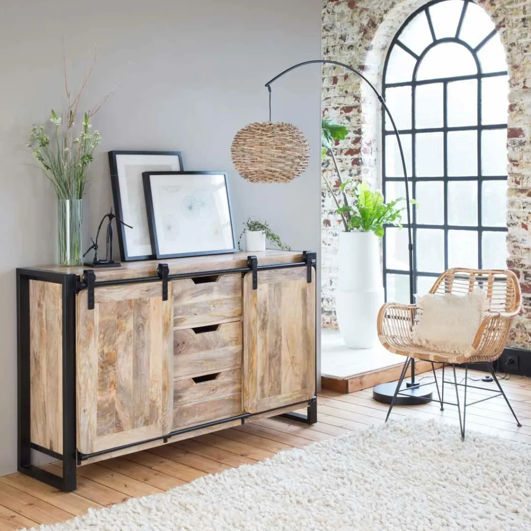 Buffet<Made in Meubles Buffet en bois de manguier New-York