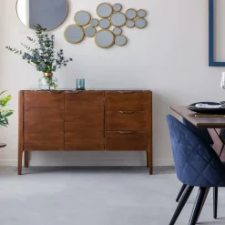 Buffet<Made in Meubles Buffet en bois de manguier et marbre noir Roch