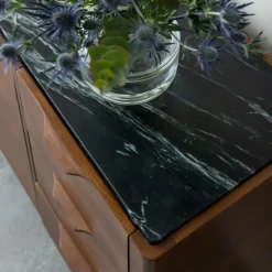 Buffet<Made in Meubles Buffet en bois de manguier et marbre noir Roch