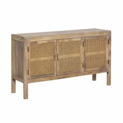 Buffet<Made in Meubles Buffet en bois de manguier et cannage Julietta