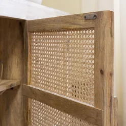 Buffet<Made in Meubles Buffet en bois de manguier et cannage Julietta