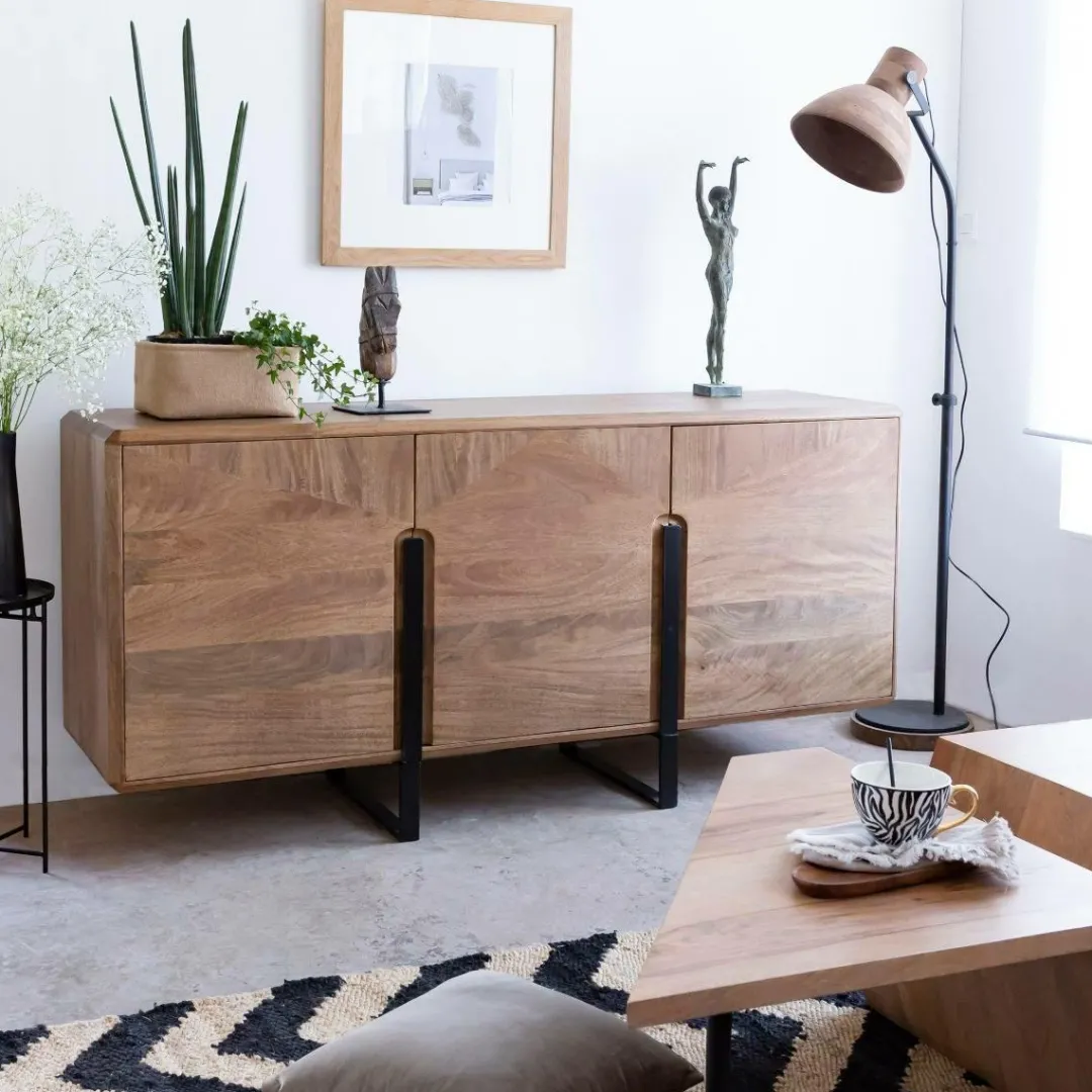 Buffet<Made in Meubles Buffet en bois de manguier et métal Eglantine